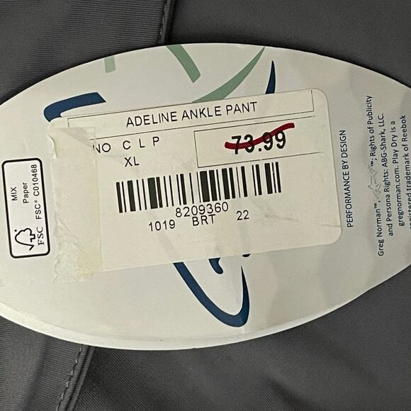 GREG NORMAN Adeline Ankle Golf Pants Women’s Size XL Gray NEW Sporty Athletic - Picture 5 of 8